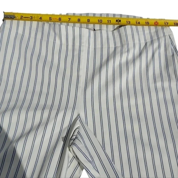 Chicos Womens Pants 2R White with Blue stripes. - Picture 3 of 8